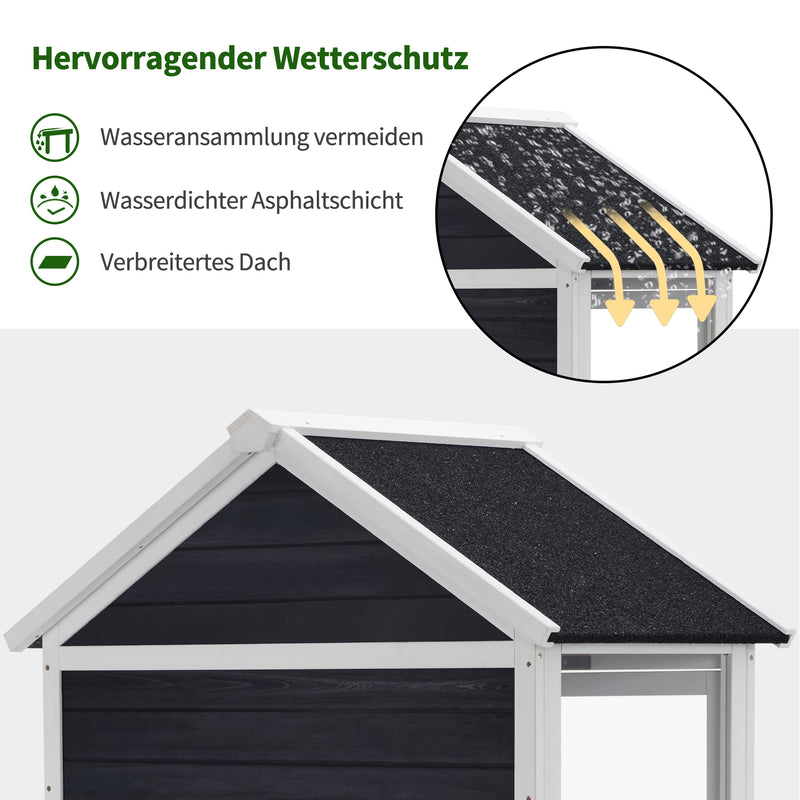 M MCombo Gartenschrank Holz Klein, Outdoor Gartenhaus Gerätehaus Wetterfest, Gewächshaus für Balkon & Terrasse, 100 × 53 × 178 cm, 0111