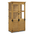 M MCombo Gartenschrank Holz, Gerätehaus Wetterfest Klein, Outdoor Gartenhaus Geräteschuppen für Außenbereich Terrasse Balkon, 0120, 87×46×160 cm