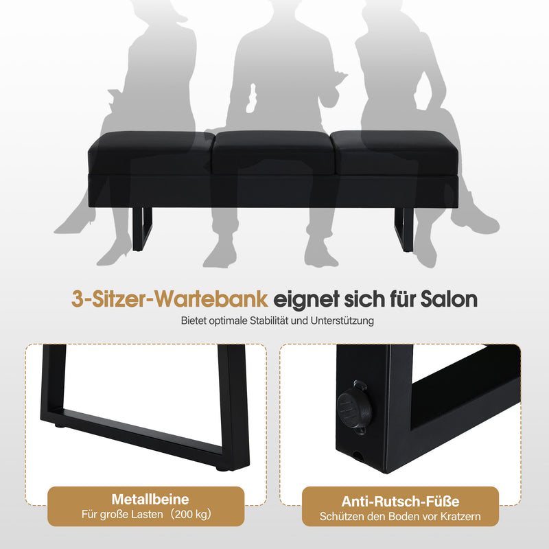 M MCombo 3-Sitzer Sitzbank, Wartebank, Polsterbank Schlafzimmer, Bettbank für Wohnzimmer, Schuhbank Flurbank, W513