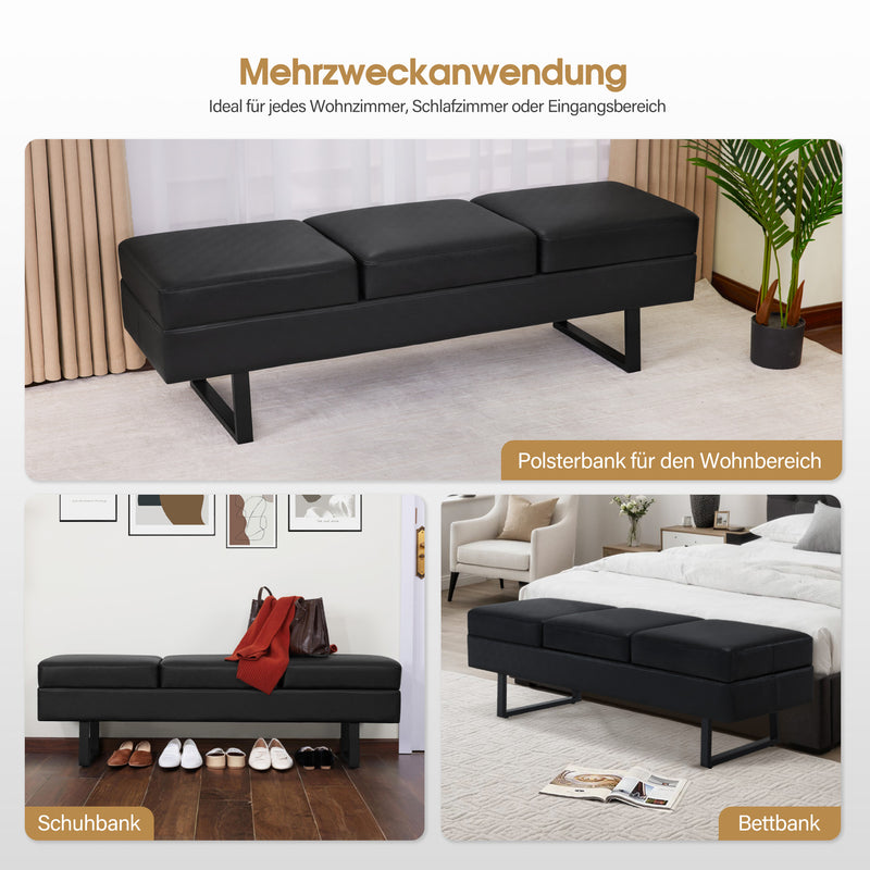 M MCombo 3-Sitzer Sitzbank, Wartebank, Polsterbank Schlafzimmer, Bettbank für Wohnzimmer, Schuhbank Flurbank, W513