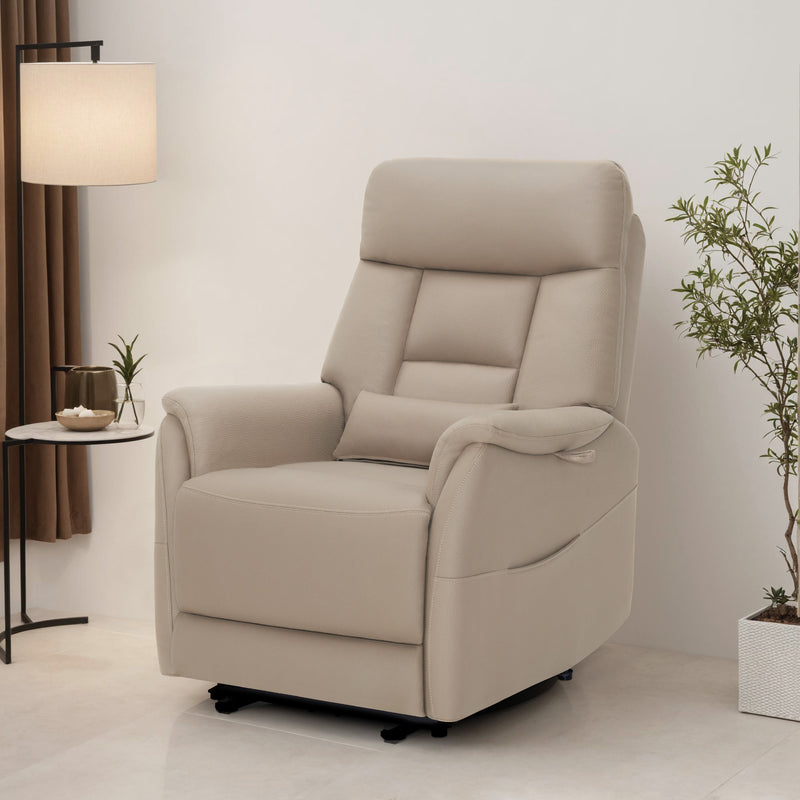 M MCombo Relaxsessel Elektrisch Verstellbar, Fernsehsessel 3 cm Wandnah, Relaxsessel Massagesessel mit Liegefunktion, TV Sessel für Enge Räume, USB & Typ-C Anschlüsse & Lendenkissen, Wohnzimmer, 7063